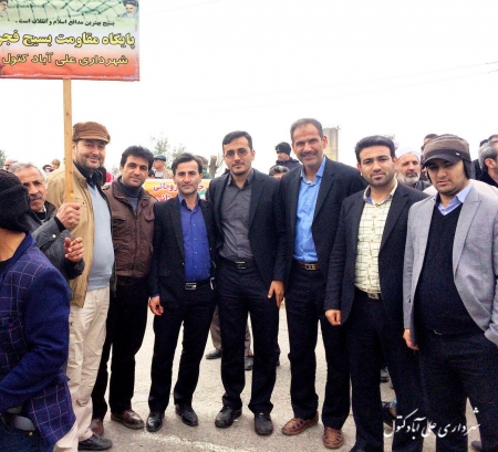 حضور شهردار  و کارکنان شهرداری و اعضای شورای اسلامی شهر در مراسم سخنرانی ریس جمهور در ورزشگاه تختی گنبد