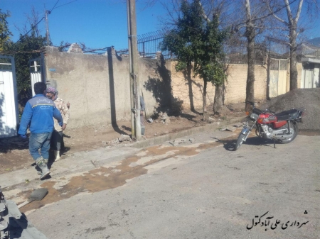 پیاده روسازی ضلع شمالی خیابان کبودوال توسط اداره فنی و عمرانی شهرداری علی اباد کتول