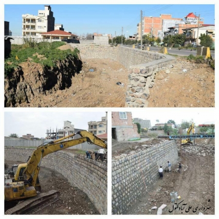 اتمام عملیات عمرانی دیواره سازی رودخانه کبودوال با اعتبار ۸۸۰ میلیون تومان