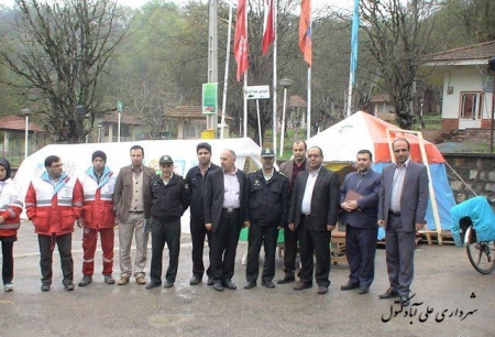 بازدید فرماندار ، رئیس شورای اسلامی شهر و شهردار علی آباد کتول از کمپ های مسافرین نوروزی