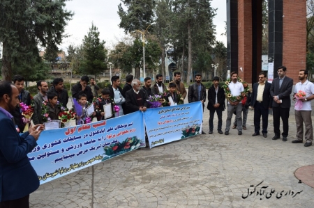 استقبال مسئول کمسیون فرهنگی شورا و معاون شهردار از قهرمانان ورزش رزمی پرثوا